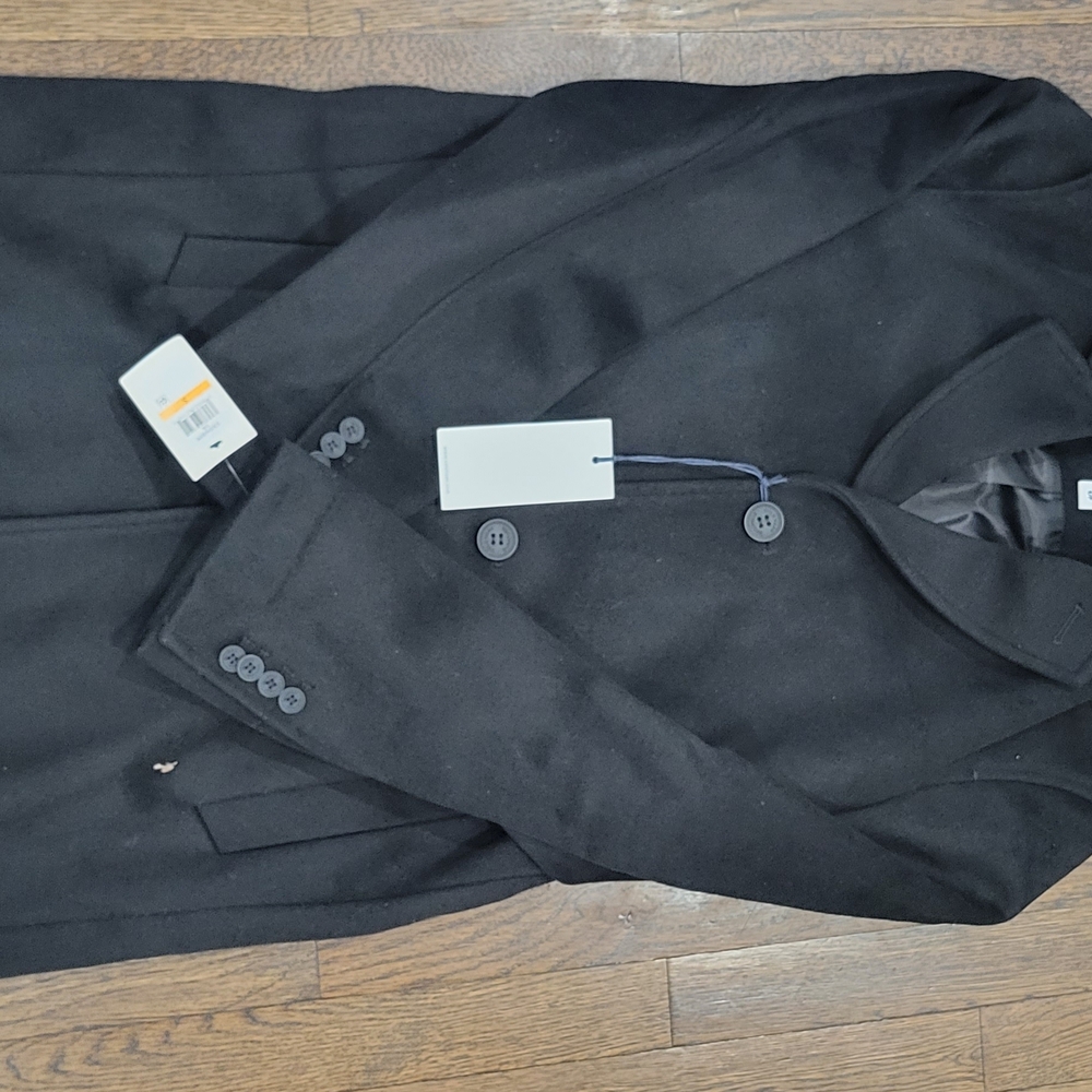Cole Haan Wool Blend Black Coat